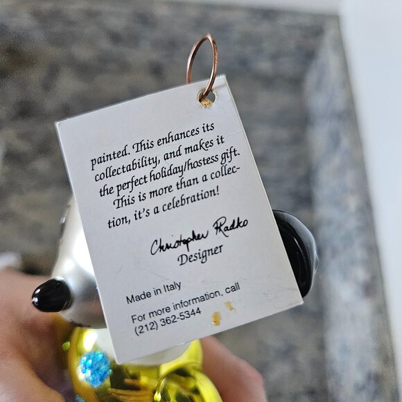 RARE VINTAGE CHRISTOPHER RADKO MICKEY MOUSE ITALIAN GLASS CHRISTMAS ORNAMENT - Picture 7 of 7